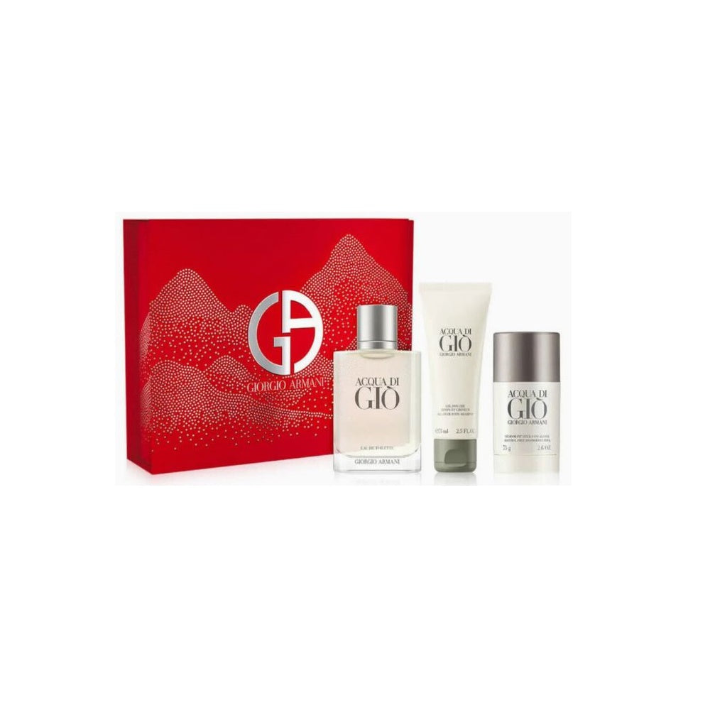 GIORGIO ARMANI ACQUA DI GIO' SET EDT 100ML + SHOWER GEL 75ML + DEO STICK 75G