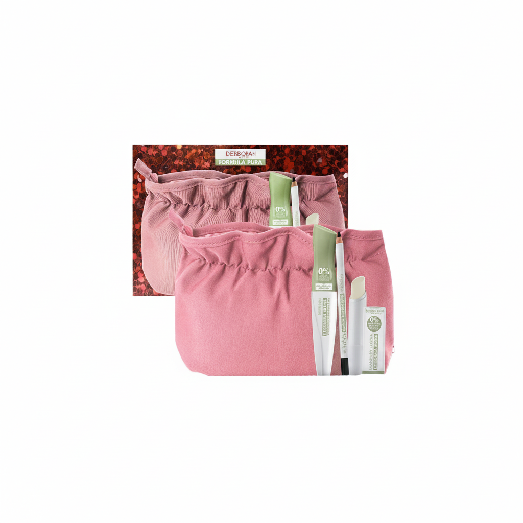 DEBORAH GIFT SET PURE FORMULA MASCARA + KAJAL PENCIL + LIP BALM + POUCH