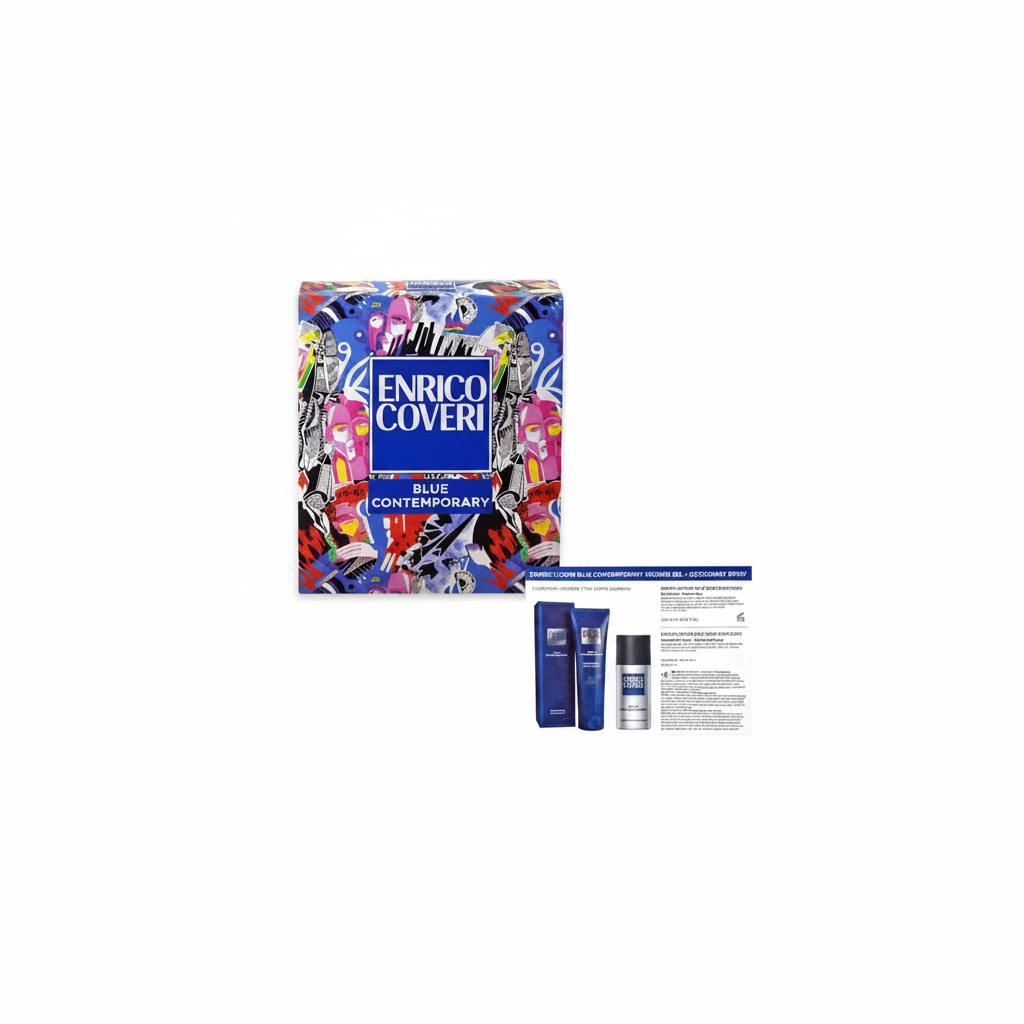 ENRICO COVERI BLUE CONTEMPORARY SHOWER GEL 300ML + DEODORANT SPRAY 150ML 