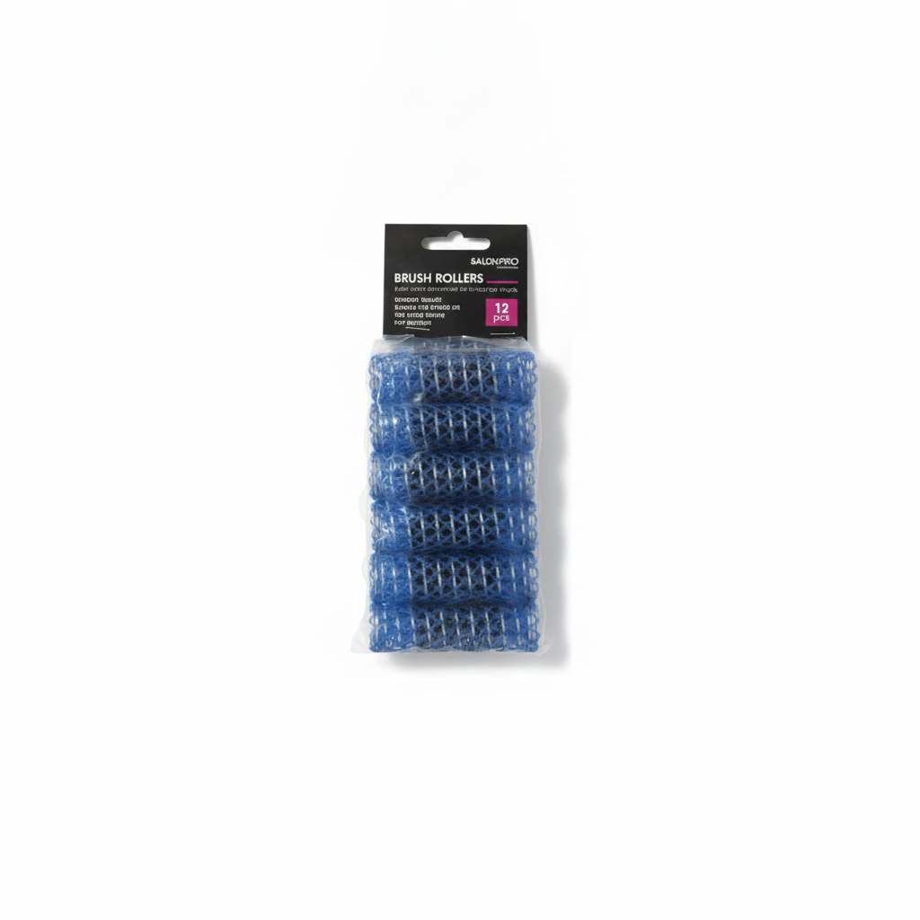 XANITALIA SALON PRO NETTED CURLER WITH BLUE BRUSH 20MM 12PCS 